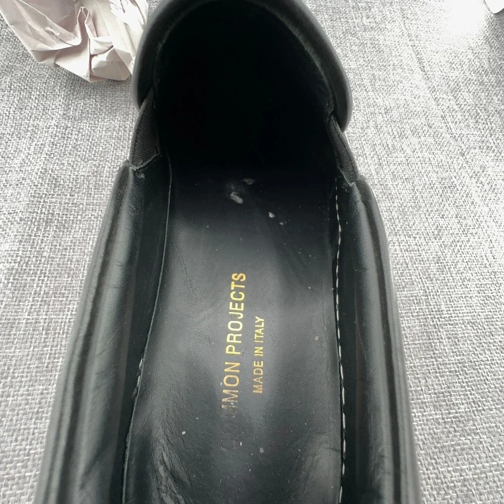 Common Projects Slip On Sneaker Size EU 41 READ DESC Black Leather Made in Italy